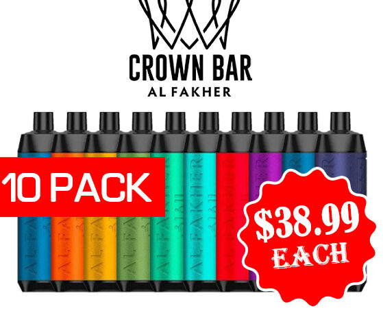 ALFAKHER CROWN BAR – 8000 PUFFS – 10 PACK