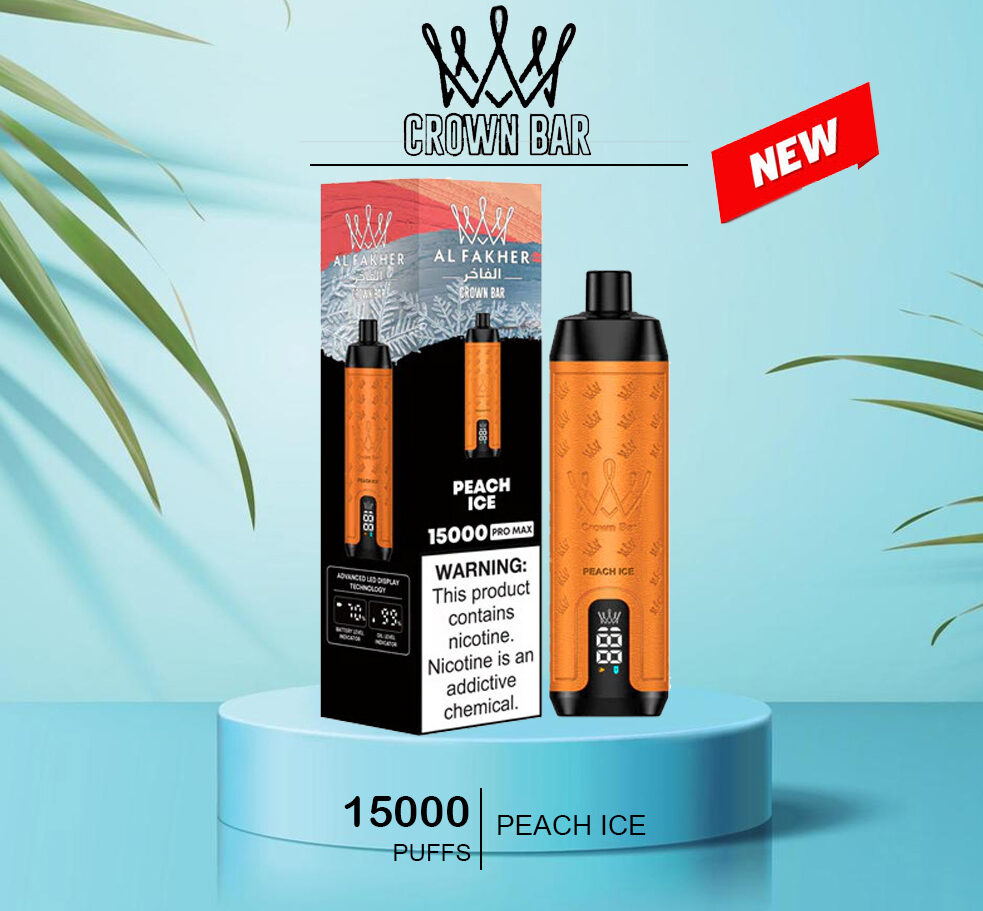 ALFAKHER CROWN BAR - PEACH ICE- 15000 PUFFS