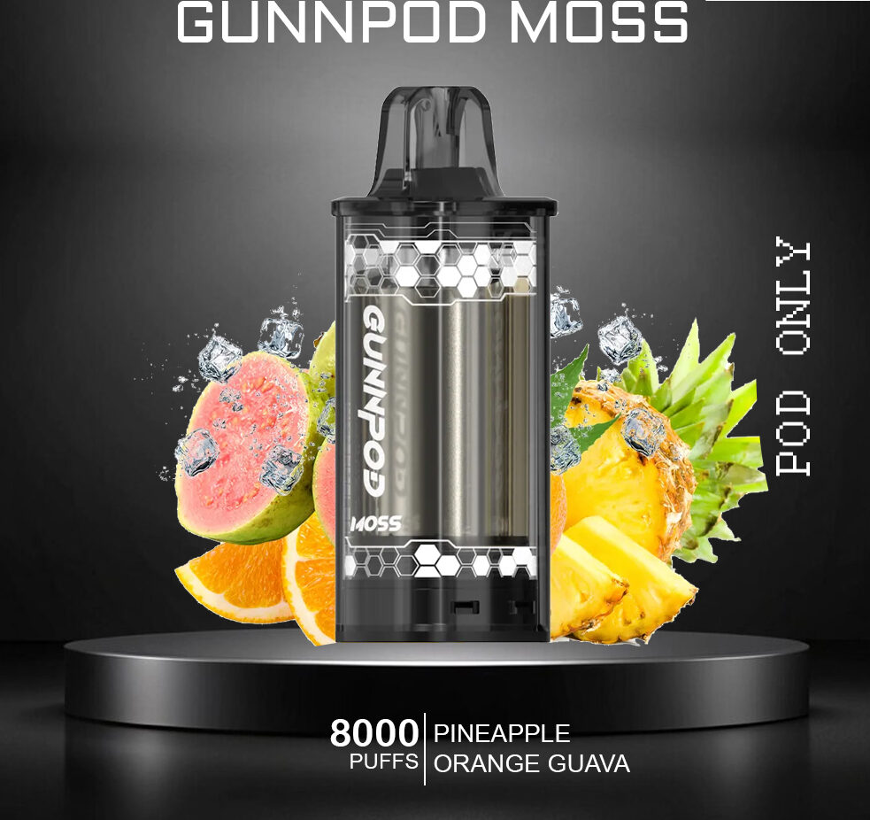 GUNNPOD MOSS - PINEAPPLE ORANGE GUAVA - 8000 PUFFS - POD ONLY — image 1