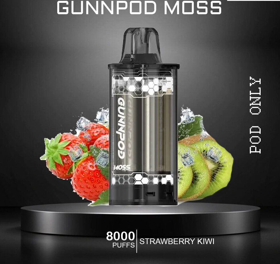 GUNNPOD MOSS - STRAWBERRY KIWI ICE - 8000 PUFFS - POD ONLY