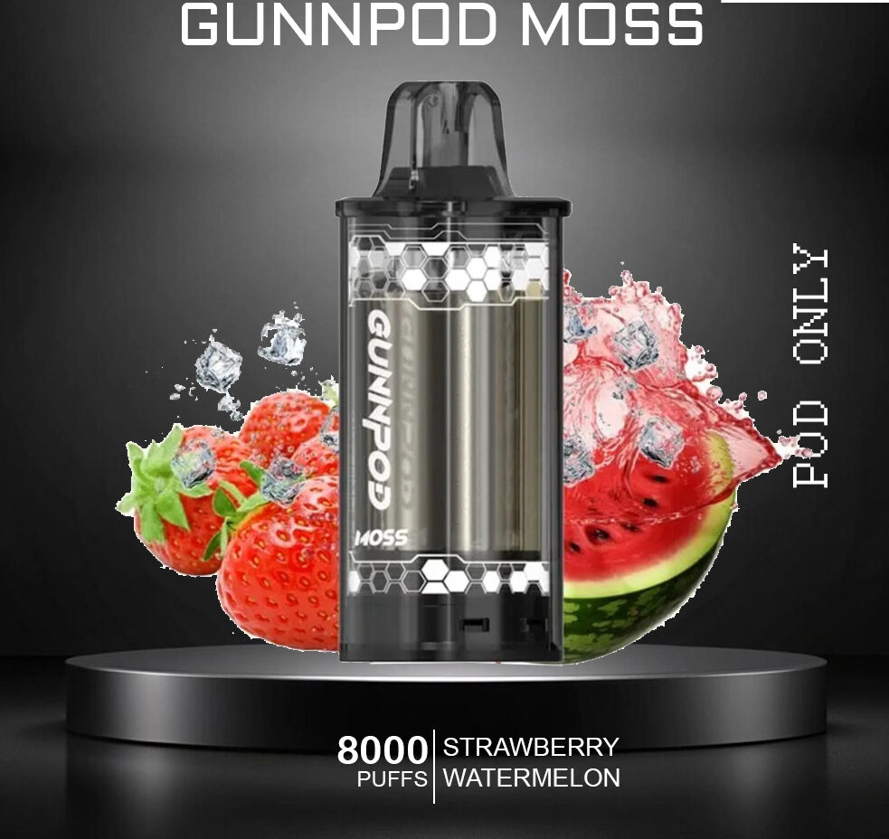 GUNNPOD MOSS - STRAWBERRY WATERMELON ICE - 8000 PUFFS - POD ONLY — image 1