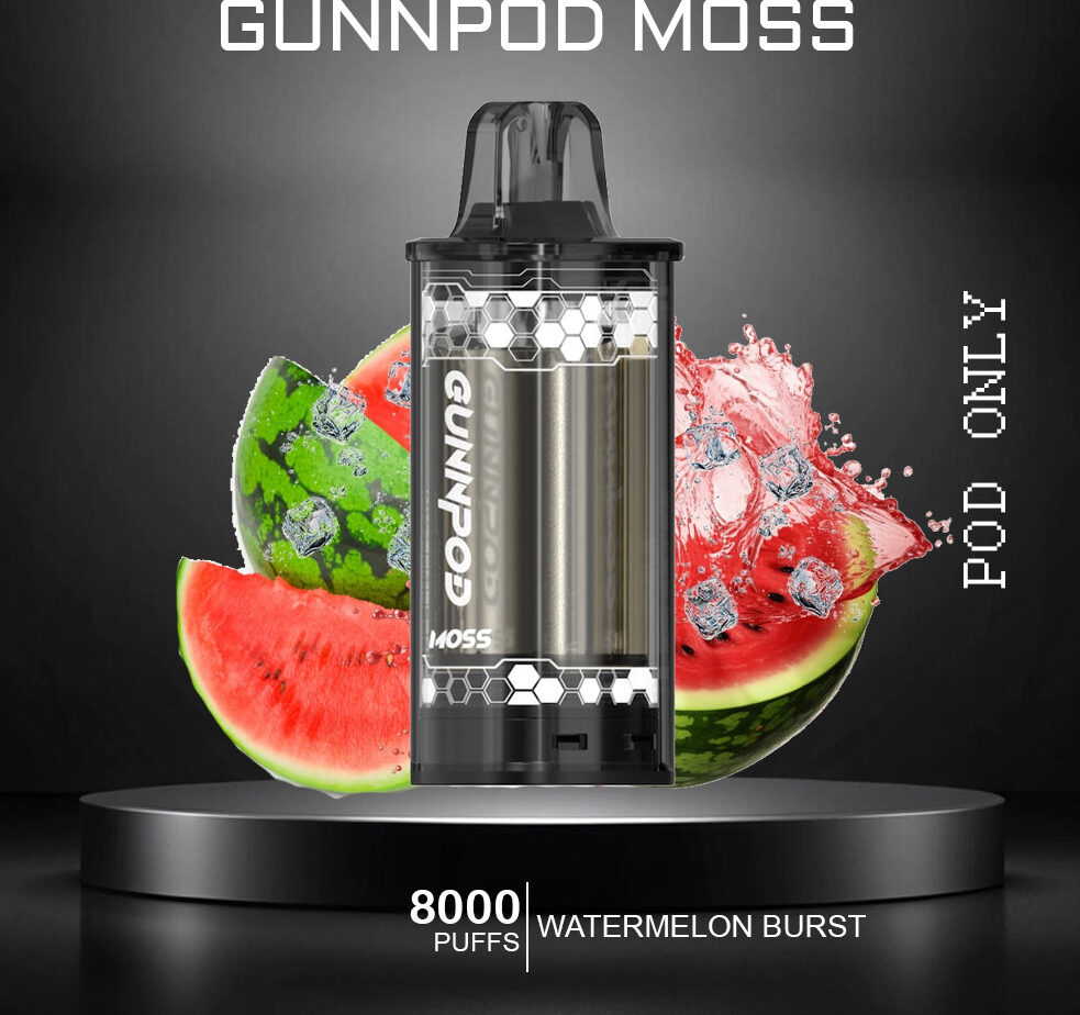 GUNNPOD MOSS - WATERMELON BURST - 8000 PUFFS - POD ONLY — image 1