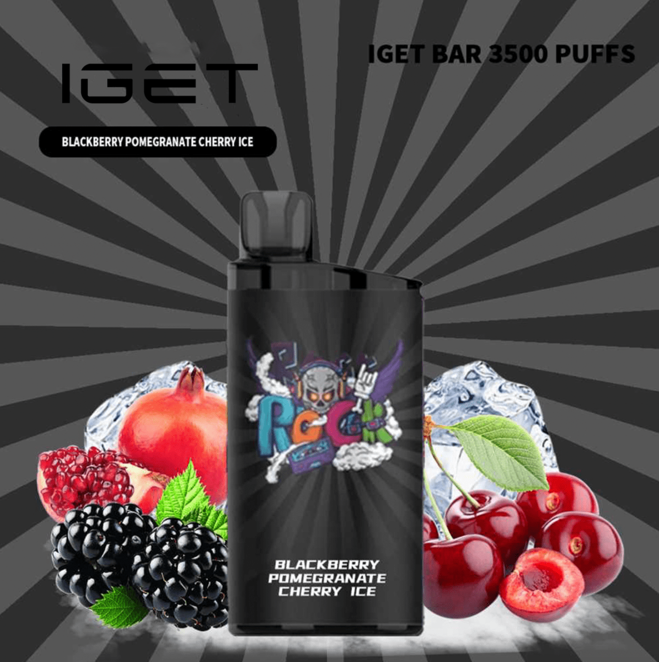 IGET BAR BLACKBERRY POMEGRANATE CHERRY ICE – 3500 PUFFS — image 1