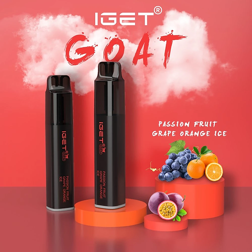 IGET GOAT PASSIONFRUIT GRAPE ORANGE ICE – 5000 PUFFS — image 1