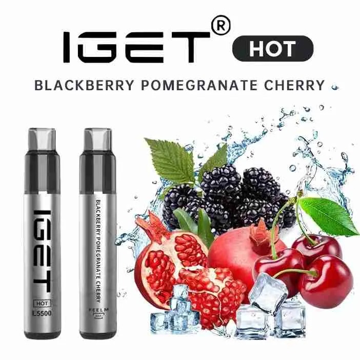 IGET HOT BLACKBERRY POMEGRANATE CHERRY – 5500 PUFFS — image 1