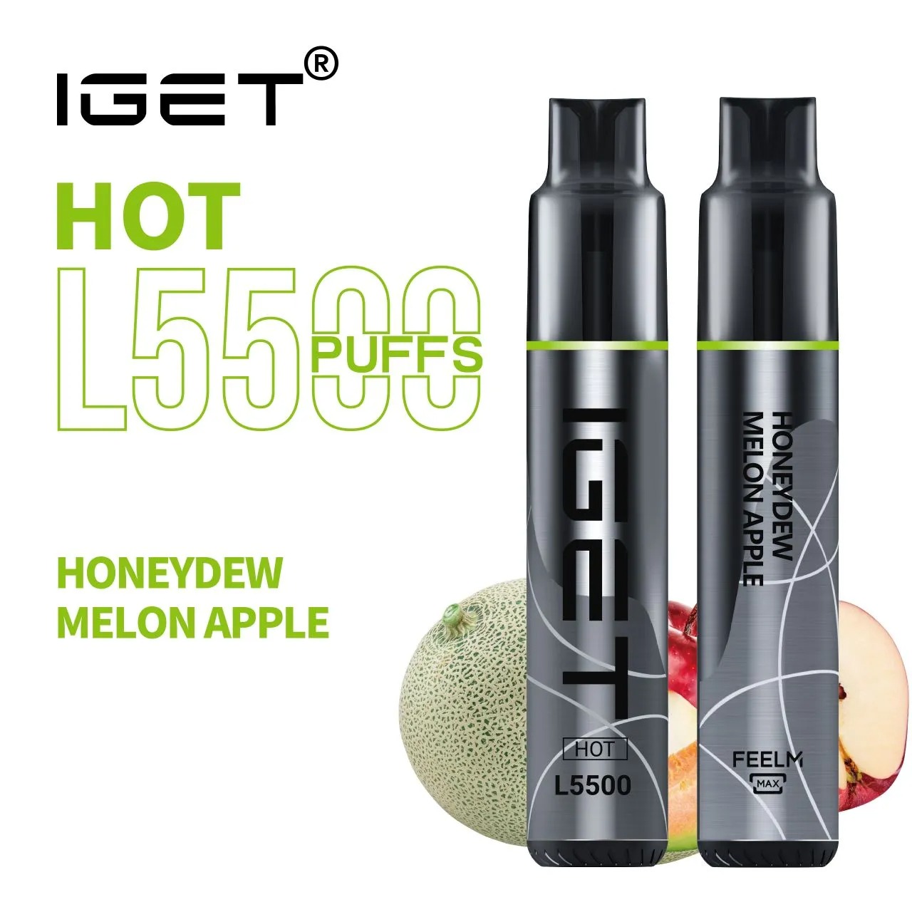 IGET HOT HONEYDEW MELON APPLE – 5500 PUFFS — image 1