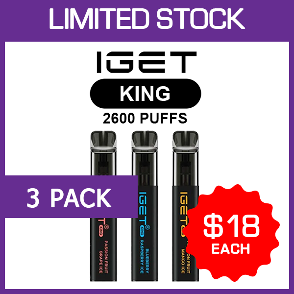 IGET KING – 2600 PUFFS – 10 PACK