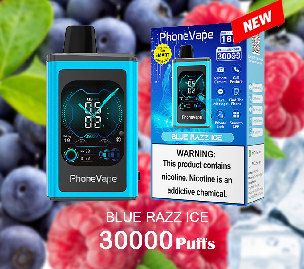 JNR PhoneVape BLUE RAZZ ICE - 30000 PUFFS — image 1