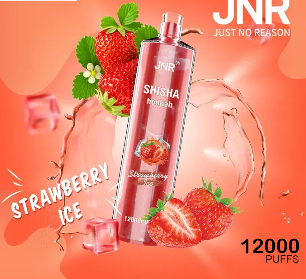JNR SHISHA HOOKAH - STRAWBERRY ICE - 12000 PUFFS — image 1