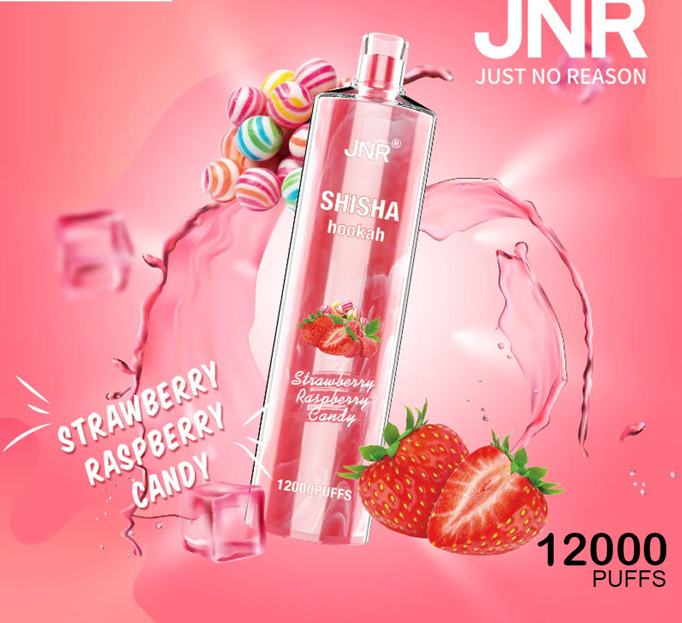 JNR SHISHA HOOKAH STRAWBERRY RASPBERRY CANDY - 12000 PUFFS — image 1