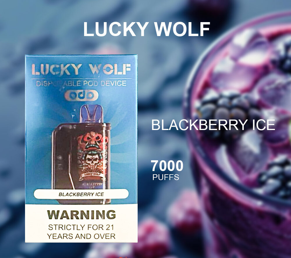 LUCKY WOLF BLACKBERRY ICE - 7000 PUFFS — image 1