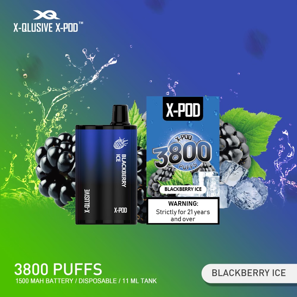 X-QLUSIVE X-POD BLACKBERRY ICE – 3800 PUFFS — image 1